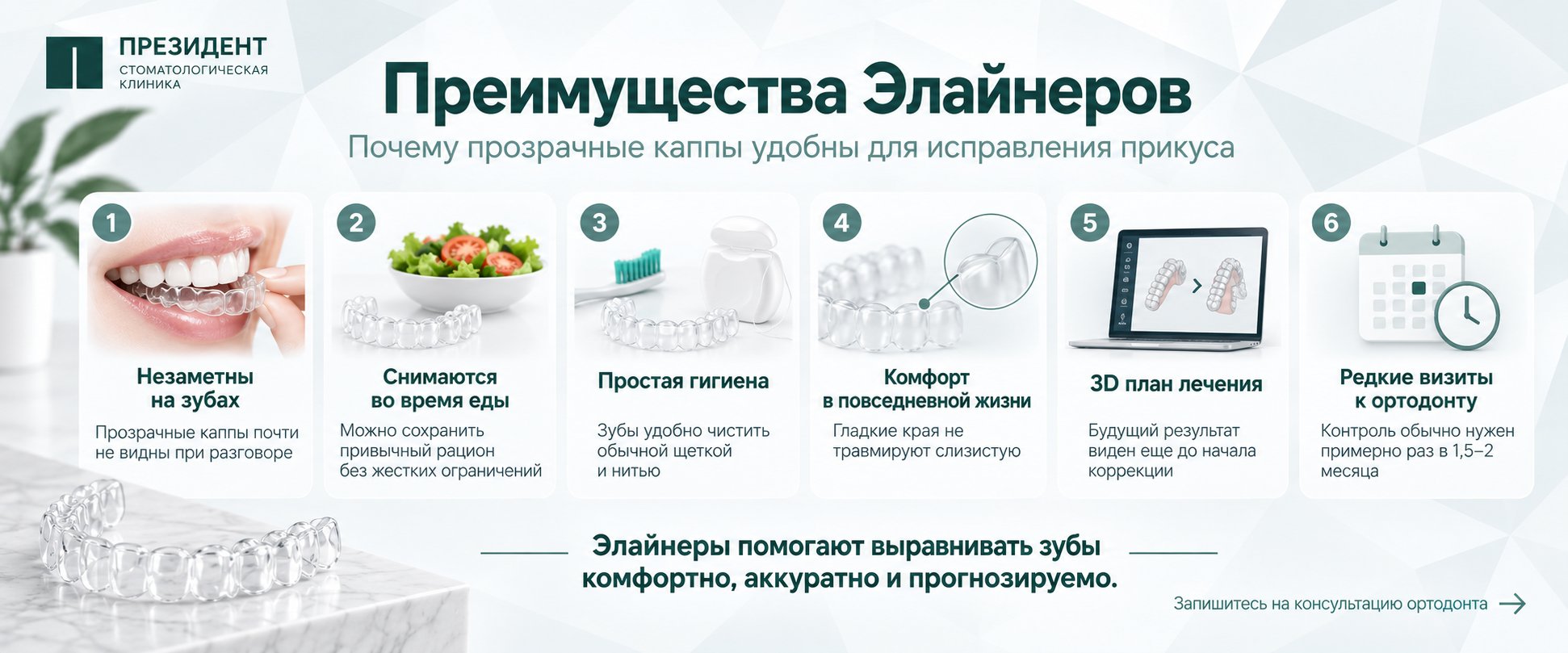 Преимущества Элайнеров